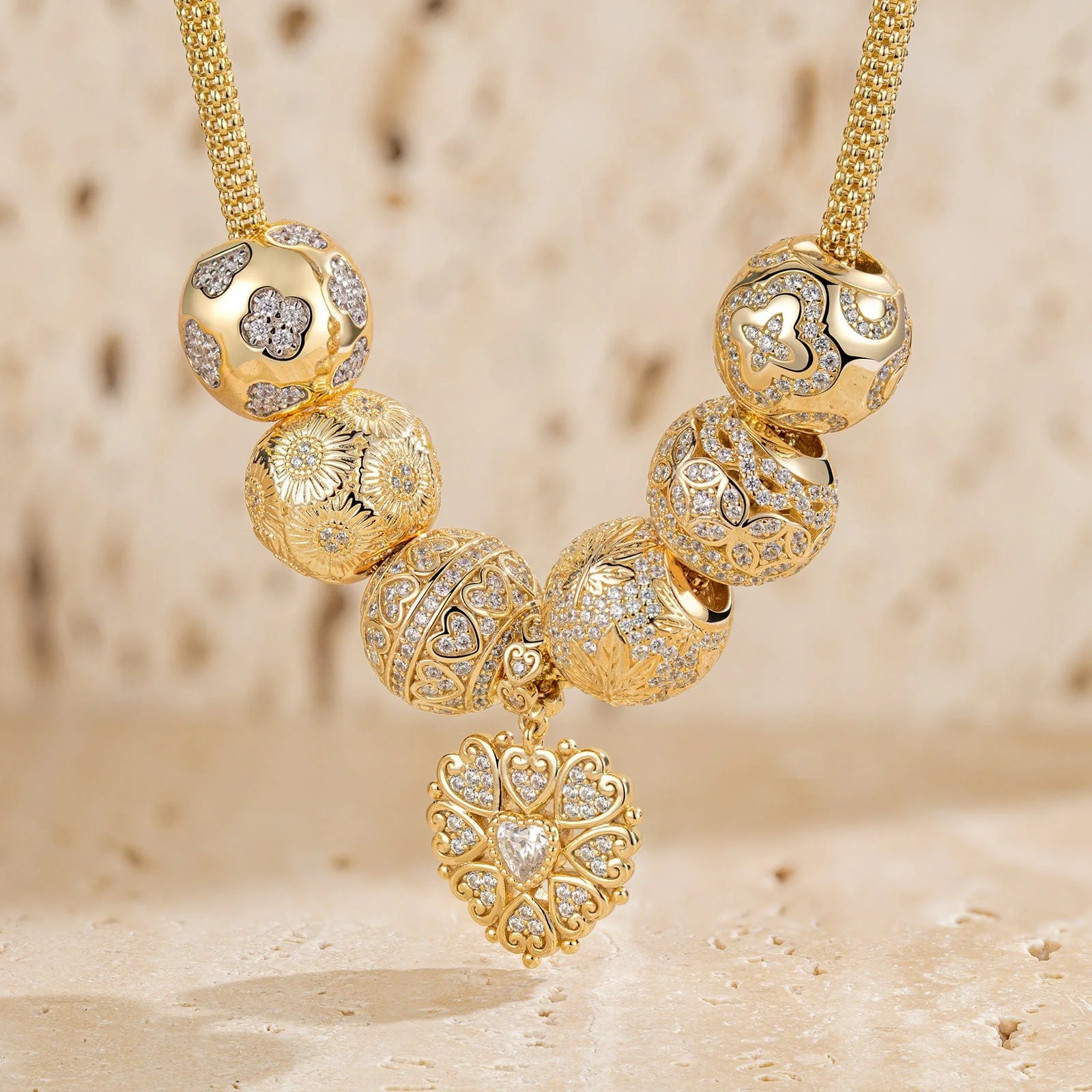 Sterling Silver Autumn Garden Necklace Set With Enamel In 14K Gold Plated - Image 6