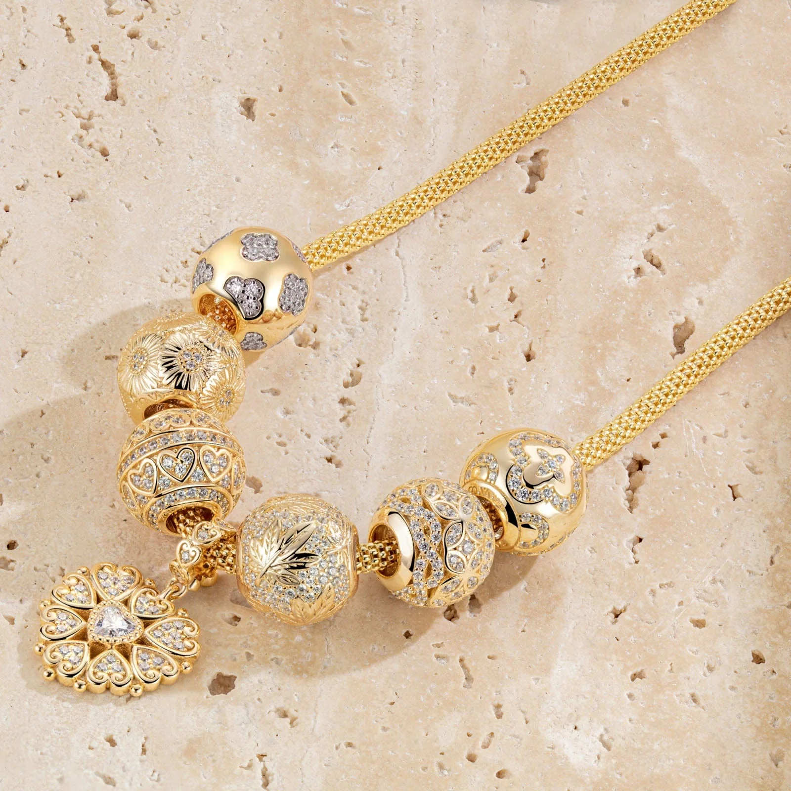 Sterling Silver Autumn Garden Necklace Set With Enamel In 14K Gold Plated - Image 7