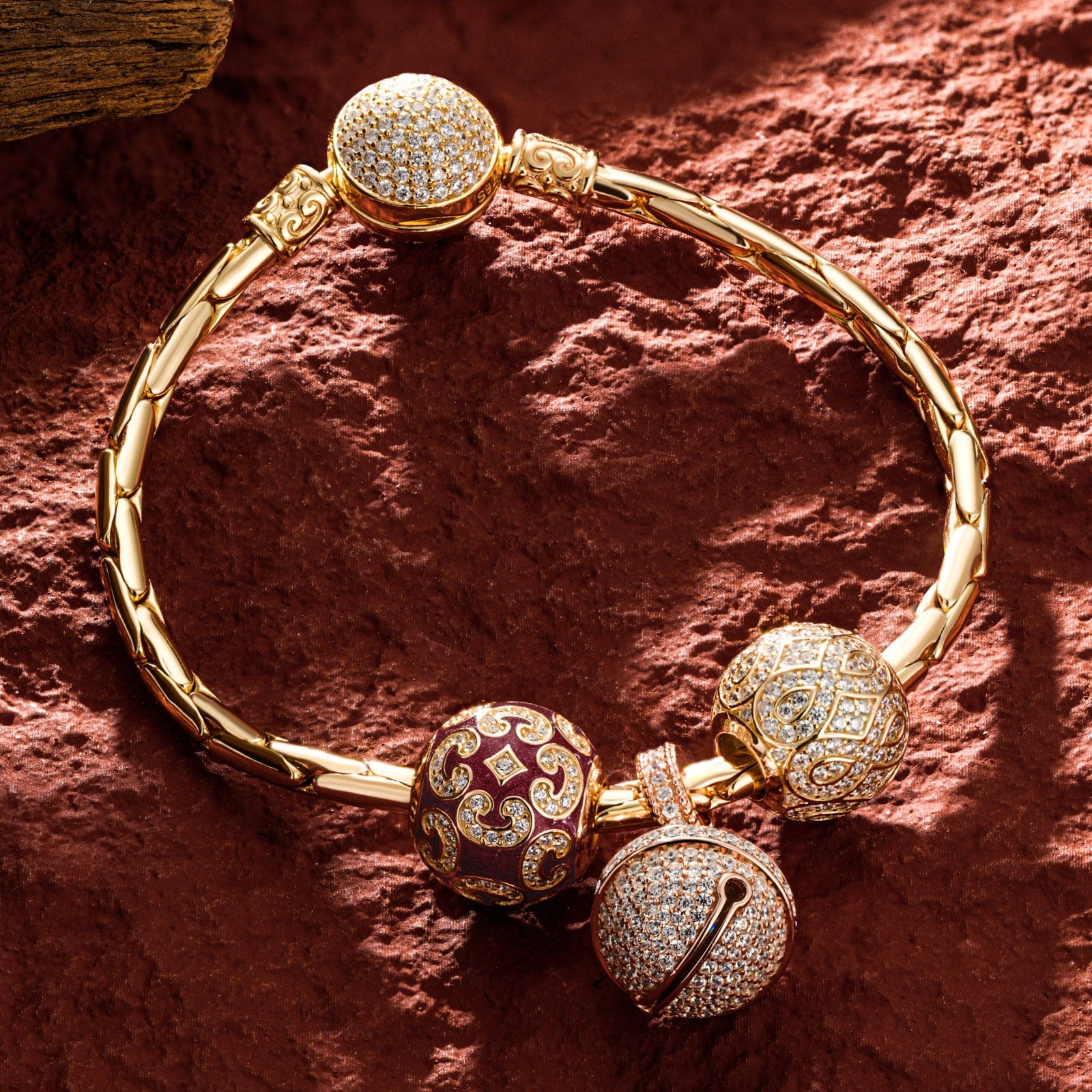Sterling Silver Lively Ball Charms Bracelet Set With Enamel In 14K Gold Plated (Includes bracelet and all charms shown) - Image 7