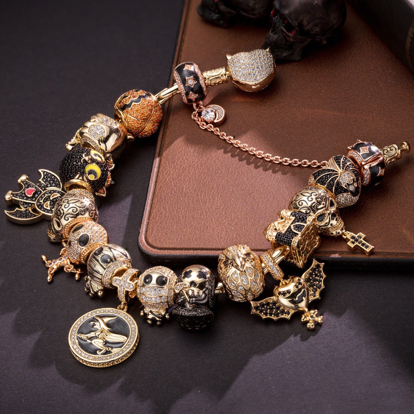 Sterling Silver The Lost Ghostdom Charms Bracelet Set With Enamel In 14K Gold Plated (Includes bracelet and all charms shown) - Image 3