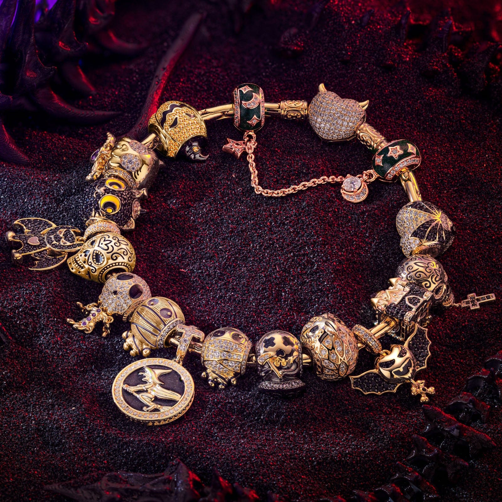 Sterling Silver The Lost Ghostdom Charms Bracelet Set With Enamel In 14K Gold Plated (Includes bracelet and all charms shown) - Image 4