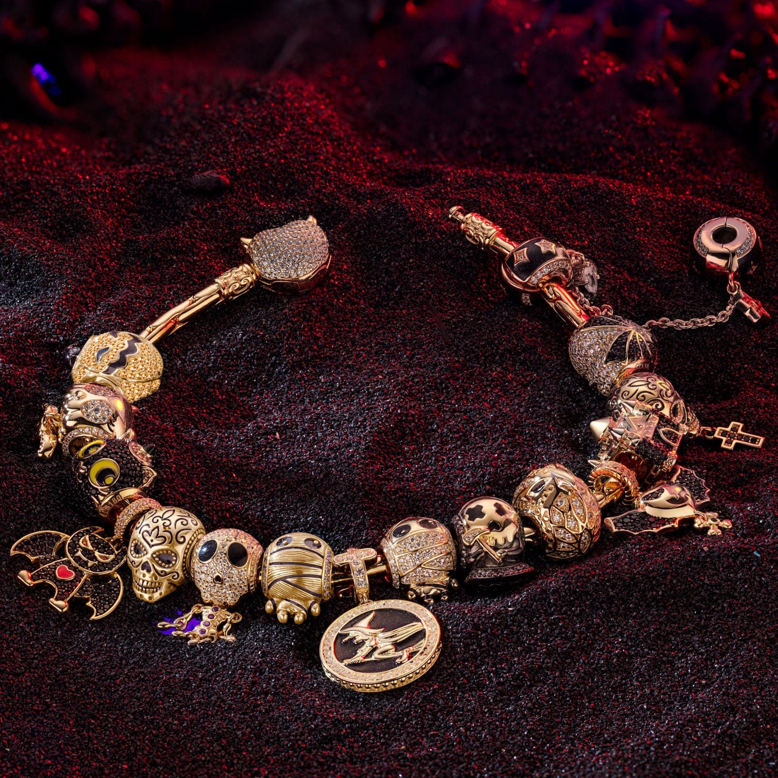 Sterling Silver The Lost Ghostdom Charms Bracelet Set With Enamel In 14K Gold Plated (Includes bracelet and all charms shown) - Image 5