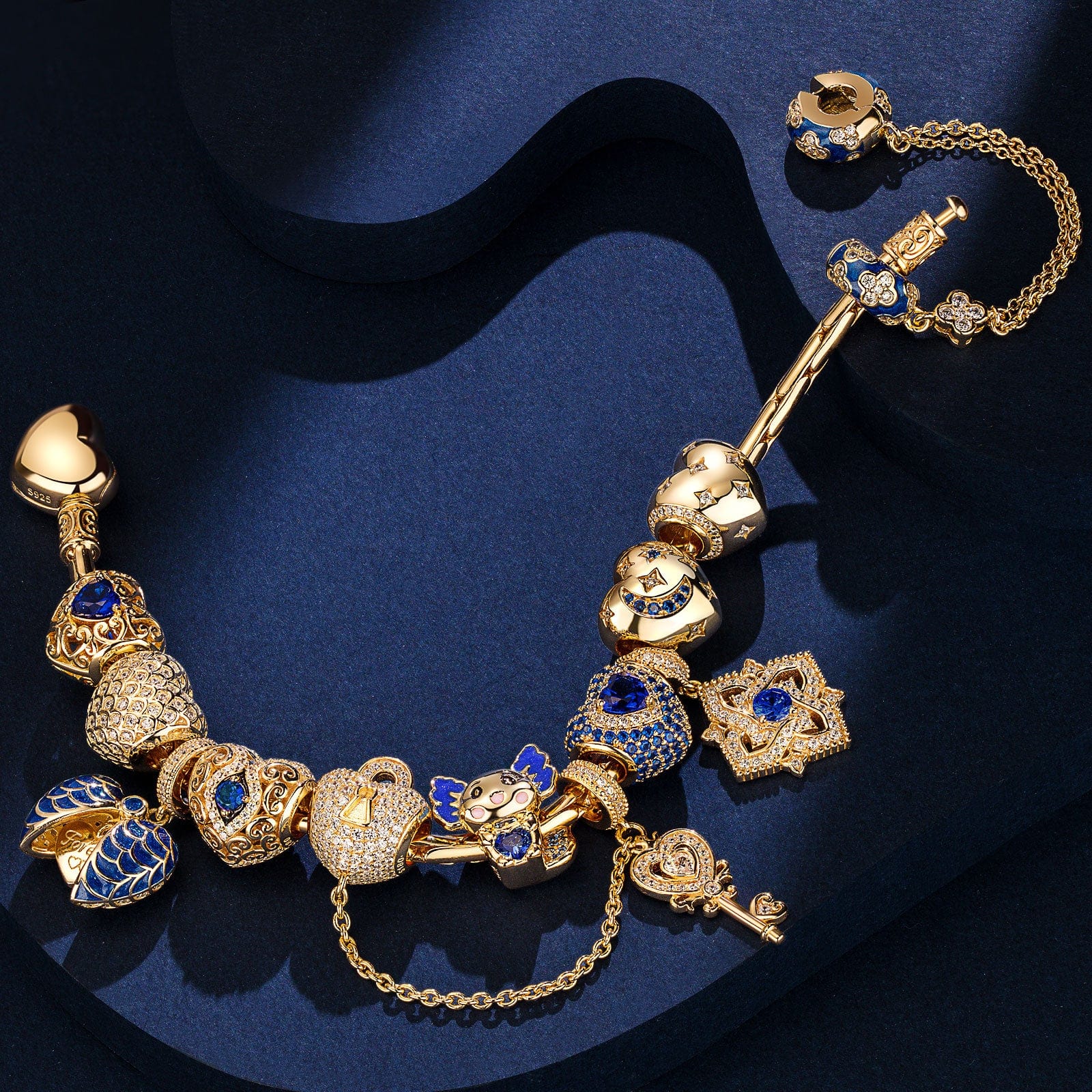 Sterling Silver Ethereal Glow of September Charms Bracelet Set With Enamel In 14K Gold Plated (Includes bracelet and all charms shown) - Image 3