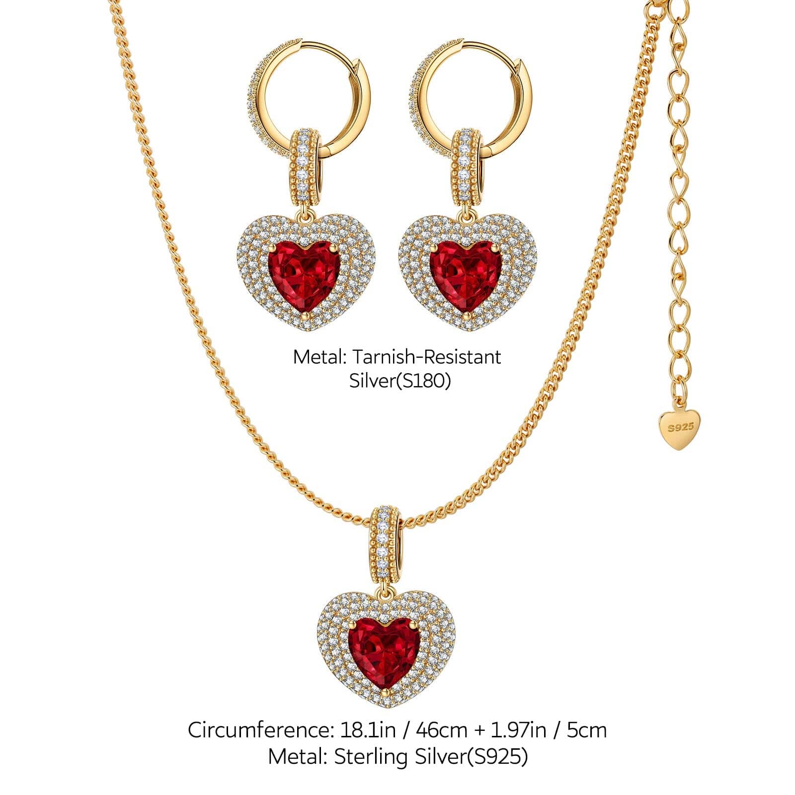 Sterling Silver Cherished Moments Charms Necklace and Charms Earrings Set In 14K Gold Plated - Image 2