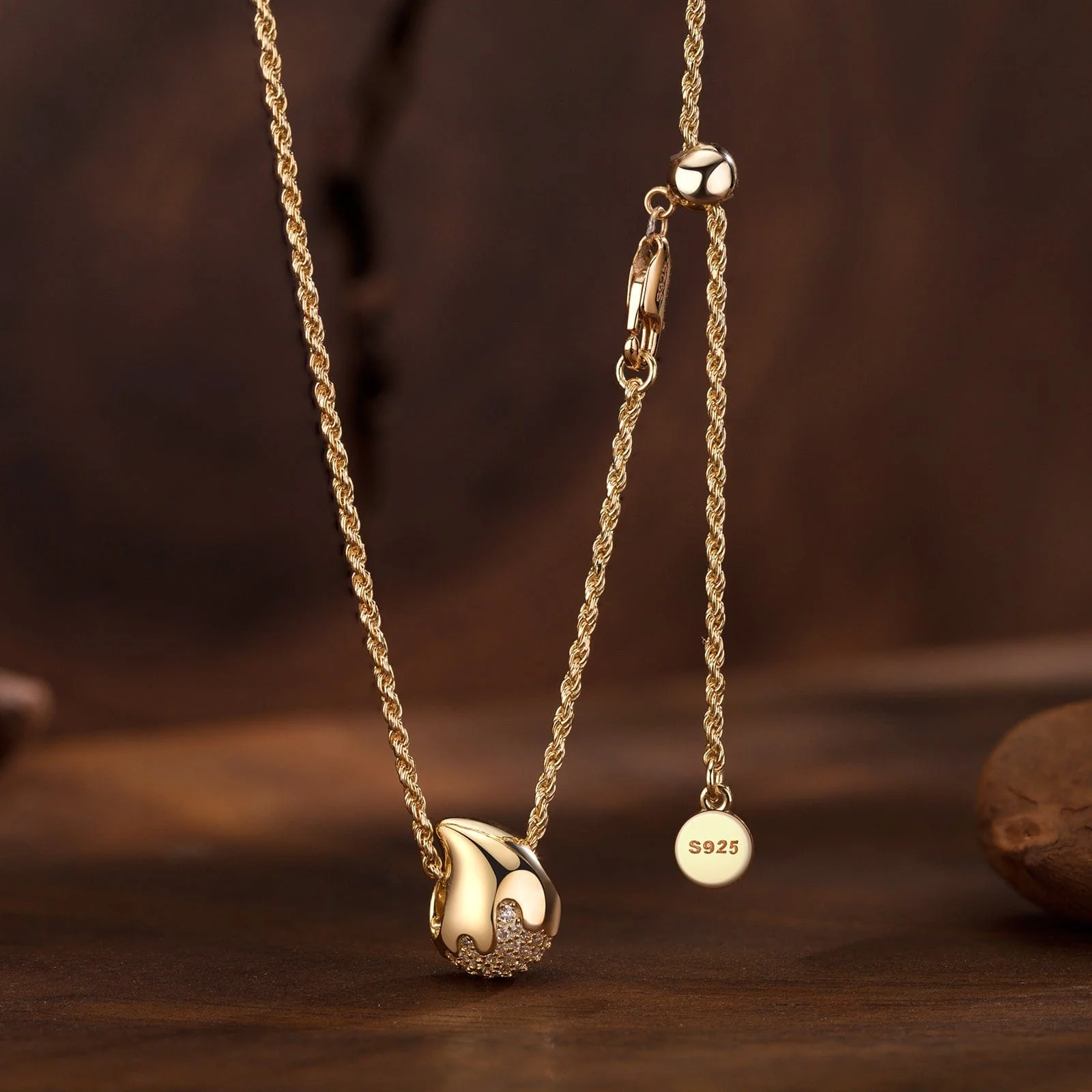 Sterling Silver Love Cube Necklace Set In 14K Gold Plated