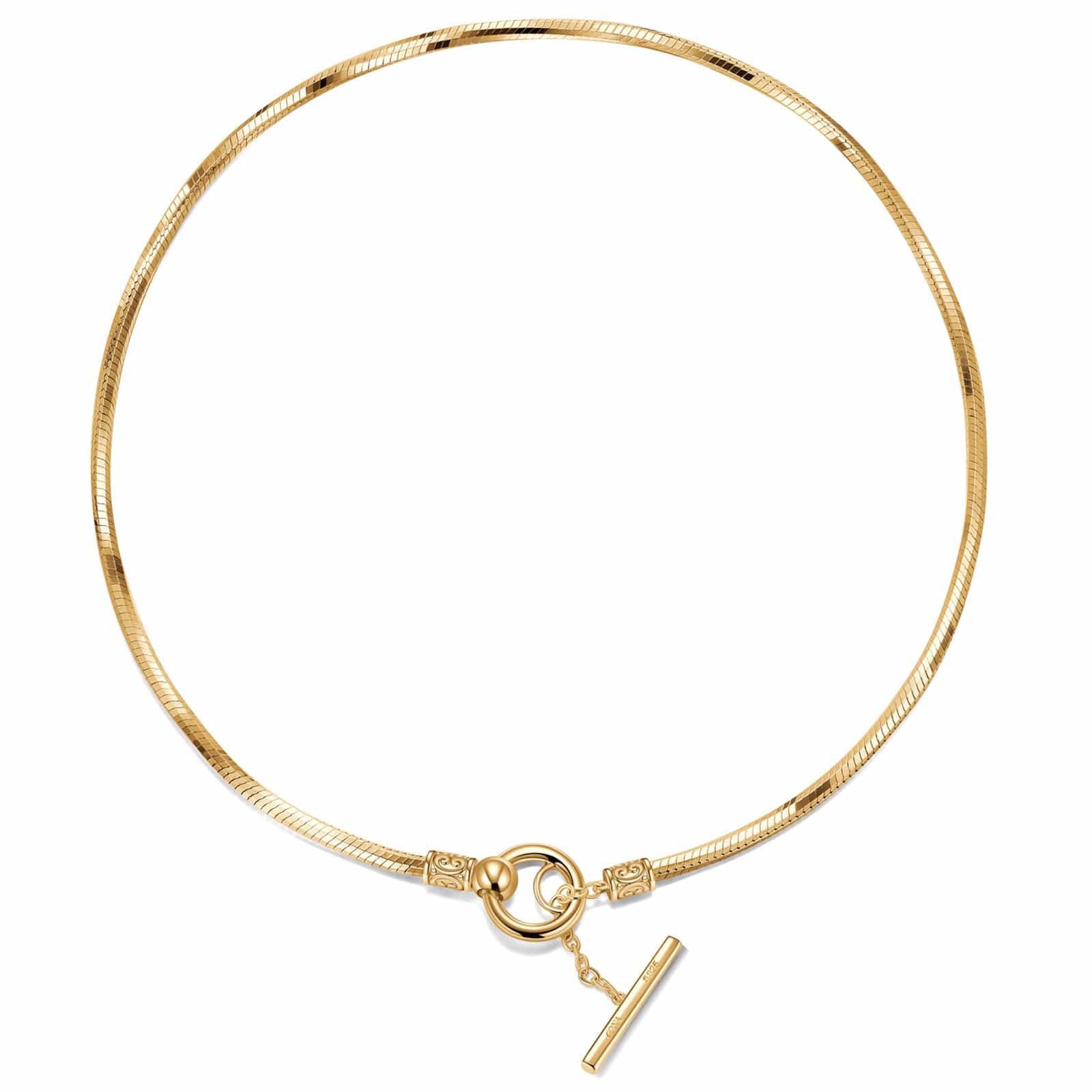 Sterling Silver Chain Necklace In 14K Gold Plated - Image 2