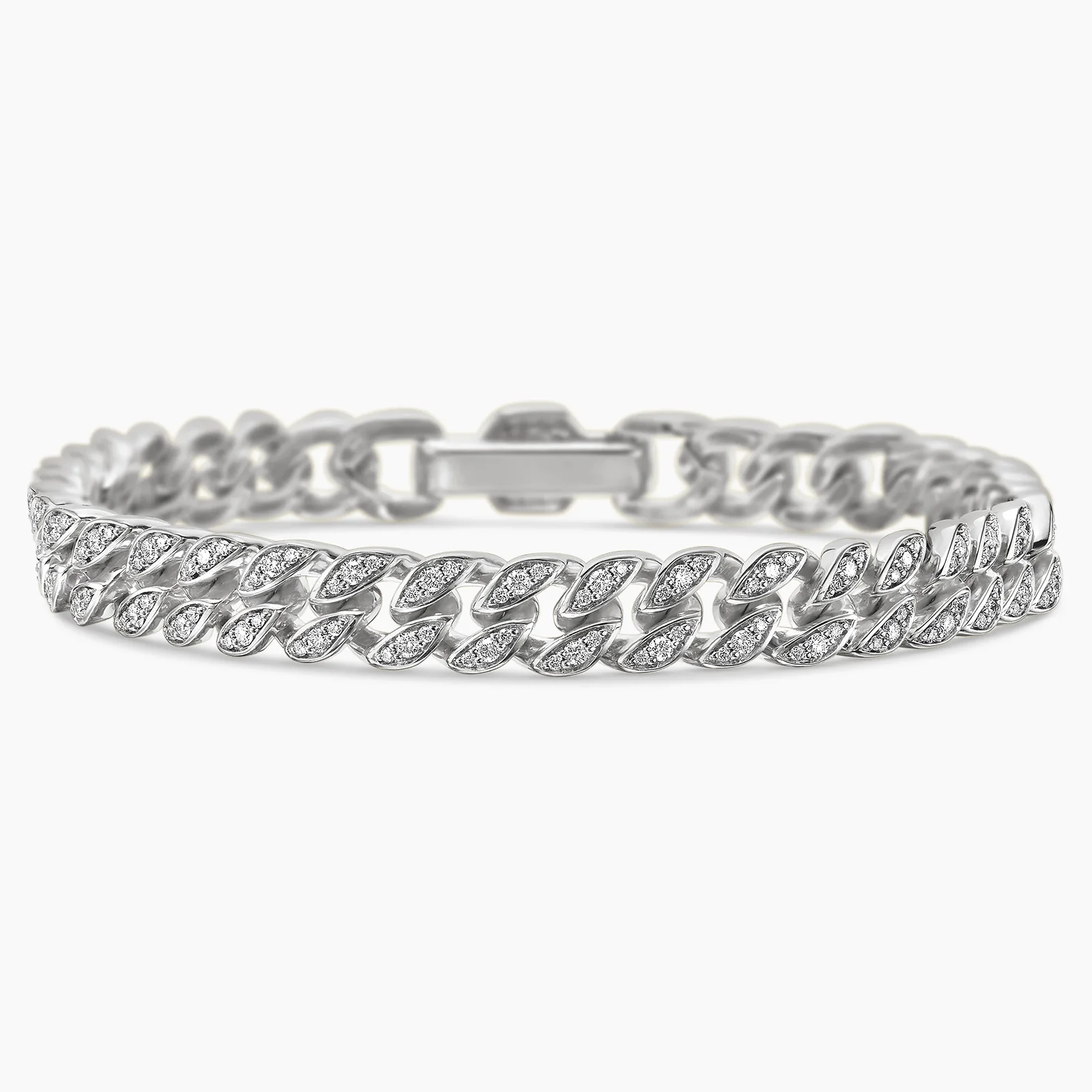 Tarnish-resistant Silver Cuban Link Bracelet In White Gold Plated - Image 4