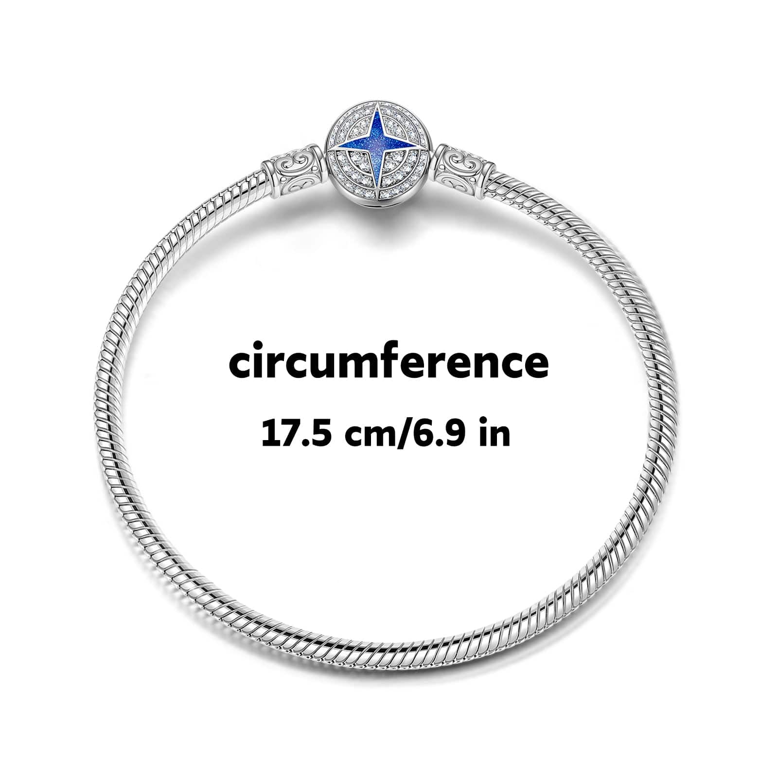 Sterling Silver Polaris Snake Chain Bracelet With Enamel In White Gold Plated - Image 2