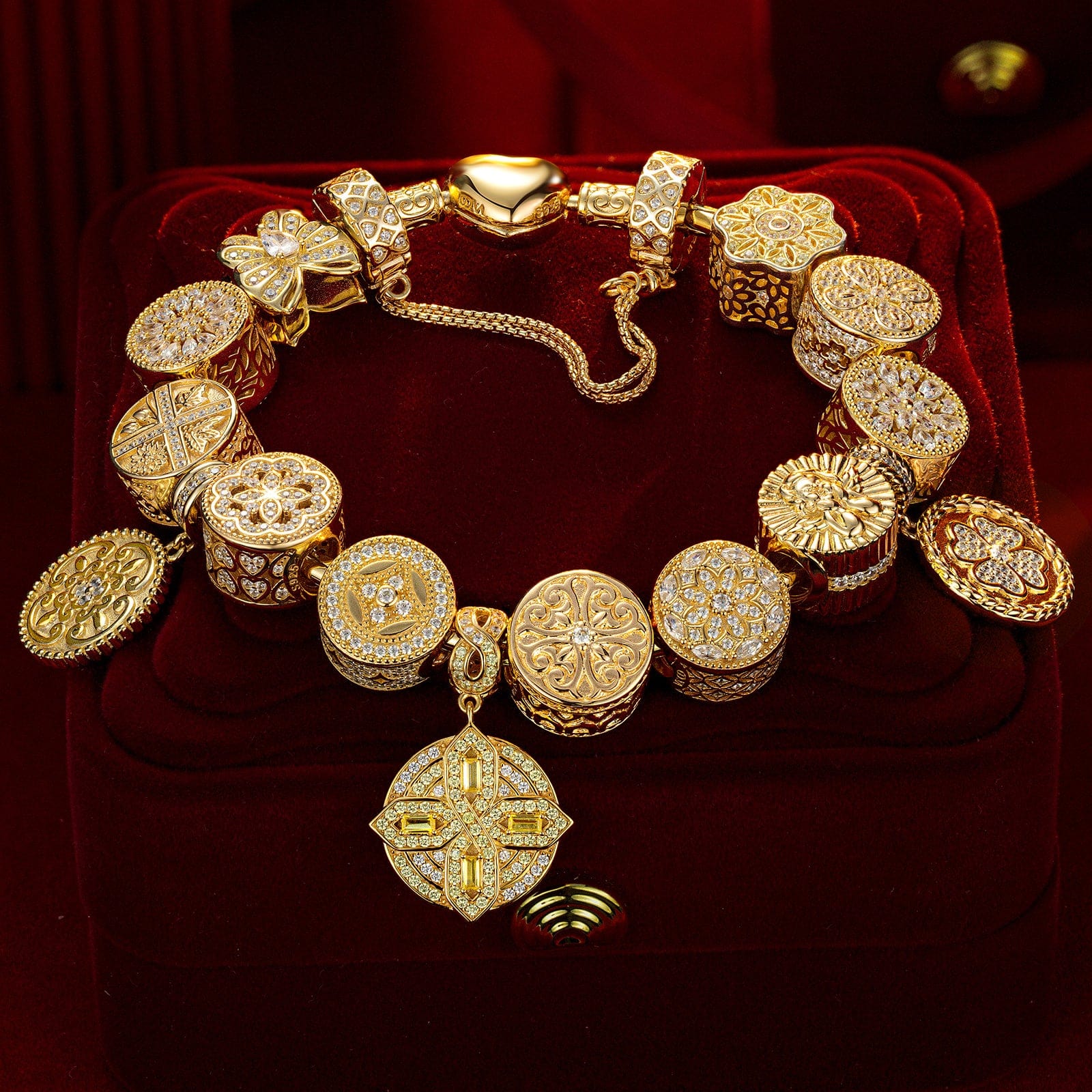 Sterling Silver A Journey Through Time Charms Bracelet Set In 14K Gold Plated (Includes bracelet and all charms shown) - Image 8