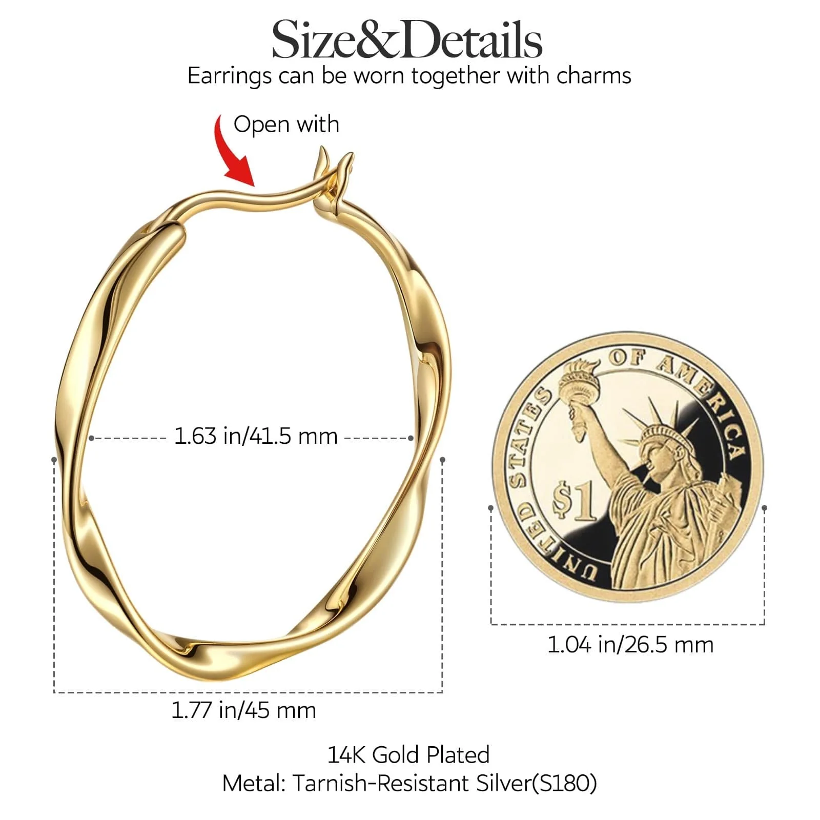 The Iconic Advent Calendar - 12 Days of Christmas Fine Jewelry Gift Set: Sterling Silver Golden Christmas Earrings and Charms Bracelet Set With Enamel and Necklace In 14K Gold Plated - Image 4