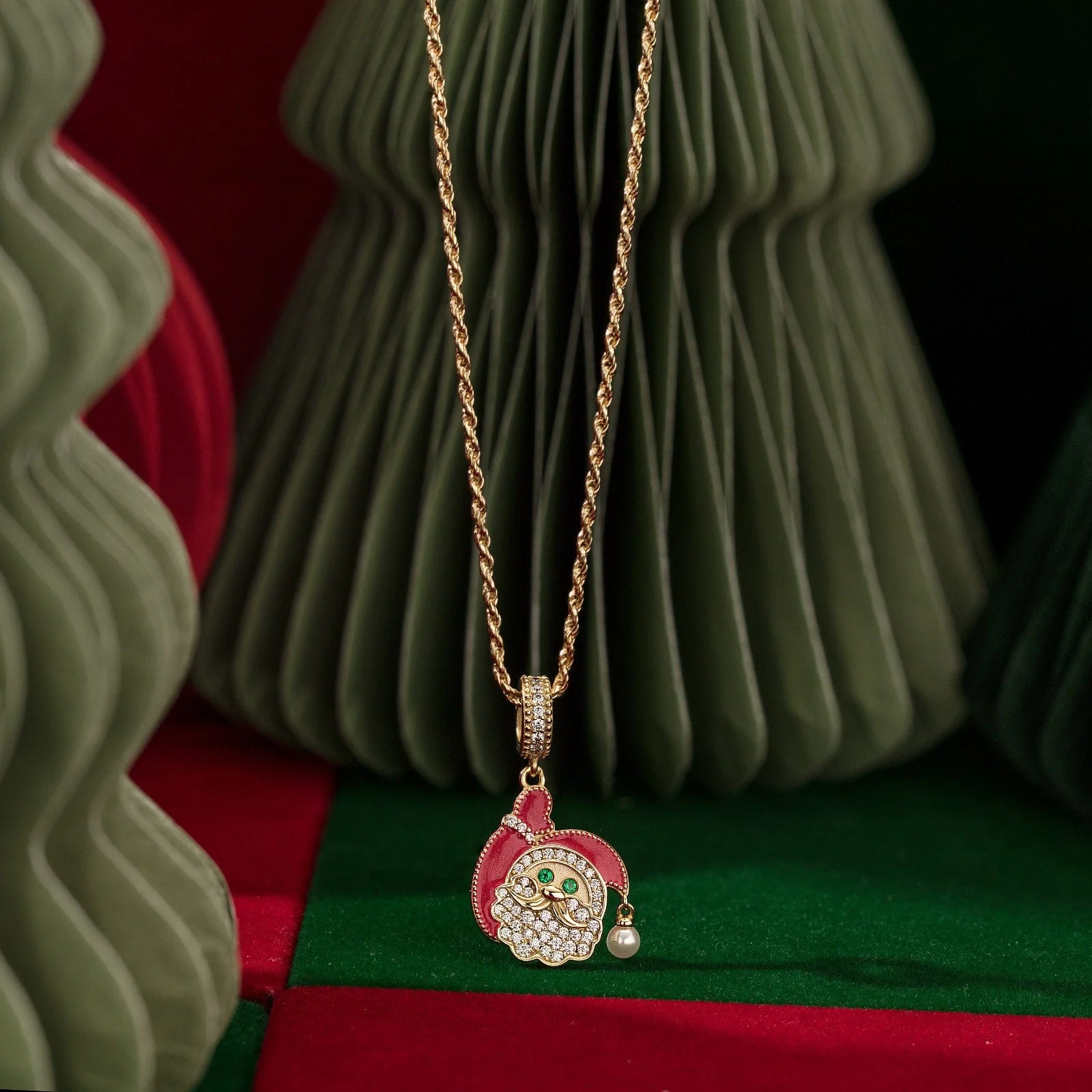 Limited Edition - The Iconic Advent Calendar - 12 Days Of Christmas Fine Jewelry Gift Set: Sterling Silver Santa's Sleigh Charms Earrings and Necklace and Bracelet Set With Enamel In 14K Gold Plated - Image 8