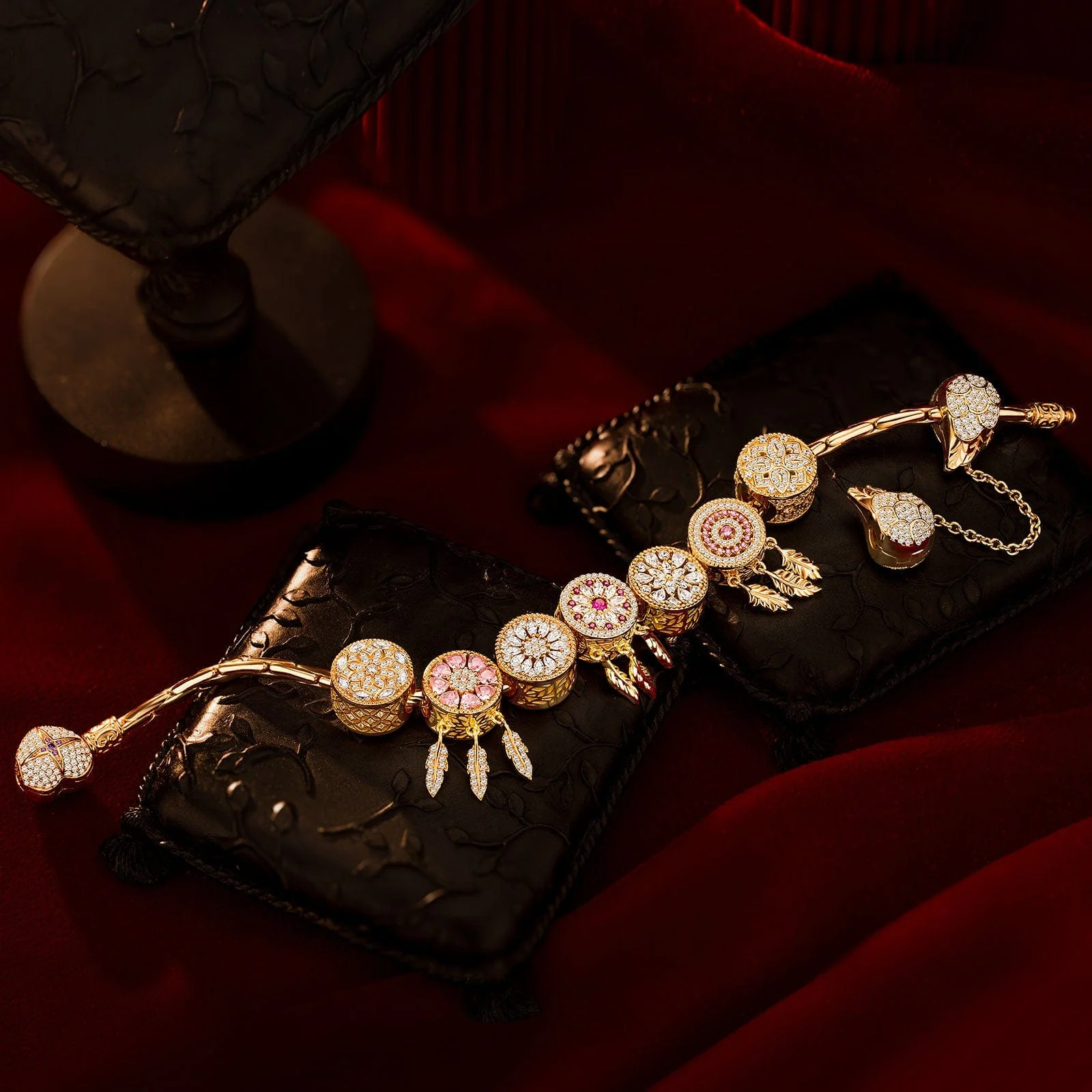 Flash Sale: Sterling Silver Rosy Dreams Charms Bracelet Set In 14K Gold Plated (Includes bracelet and all charms shown) - Image 3