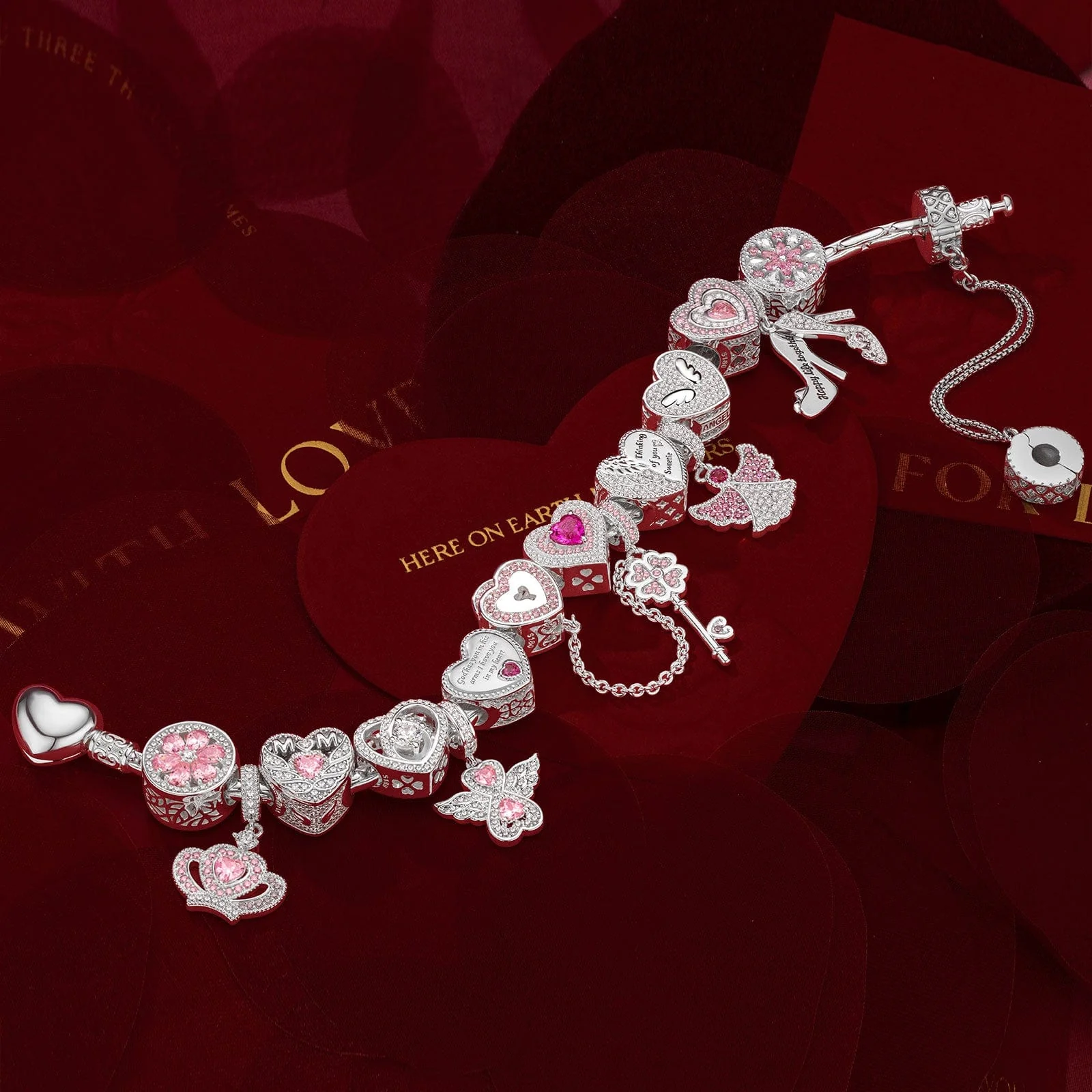 Sterling Silver Angel's Wishes Charms Bracelet Set In 14K Gold Plated (Includes bracelet and all charms shown) - Image 3
