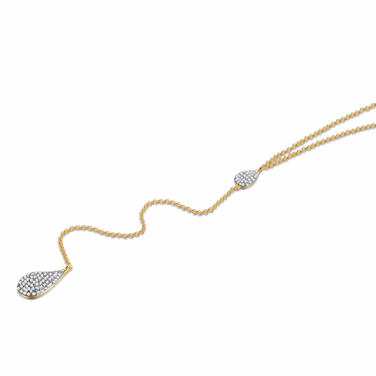 Sterling Silver Aurora Drop Chain Necklace In 14K Gold Plated - Image 2