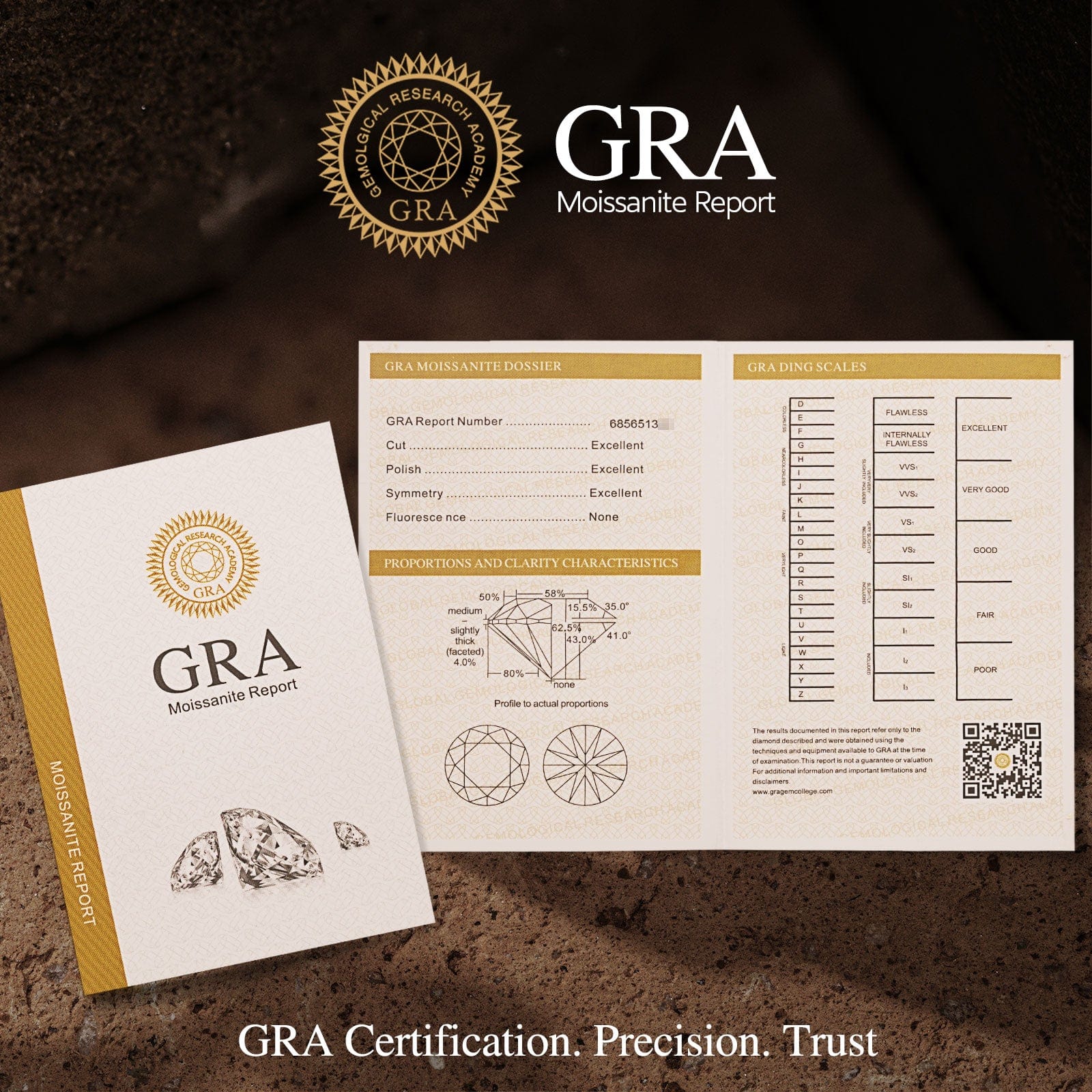 Lab-Certified Round Brilliant Cut Moissanite - Hidden Halo Classic Engagement Ring 14K Yellow Gold Plated (Includes GRA Certification from Gemological Research Association) - Image 5