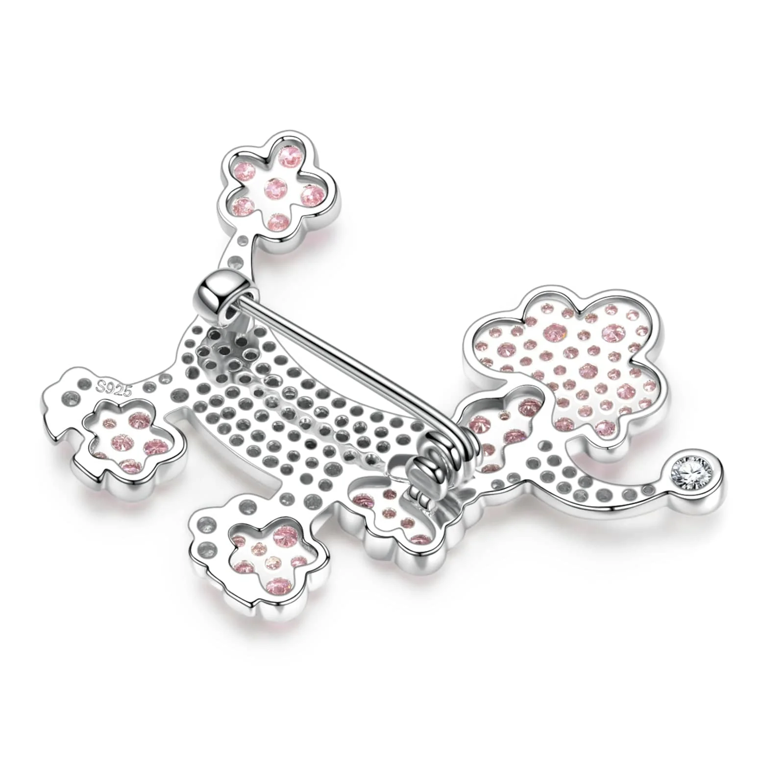 Dream Poodle Tarnish-resistant Silver Brooch In White Gold Plated - Image 4